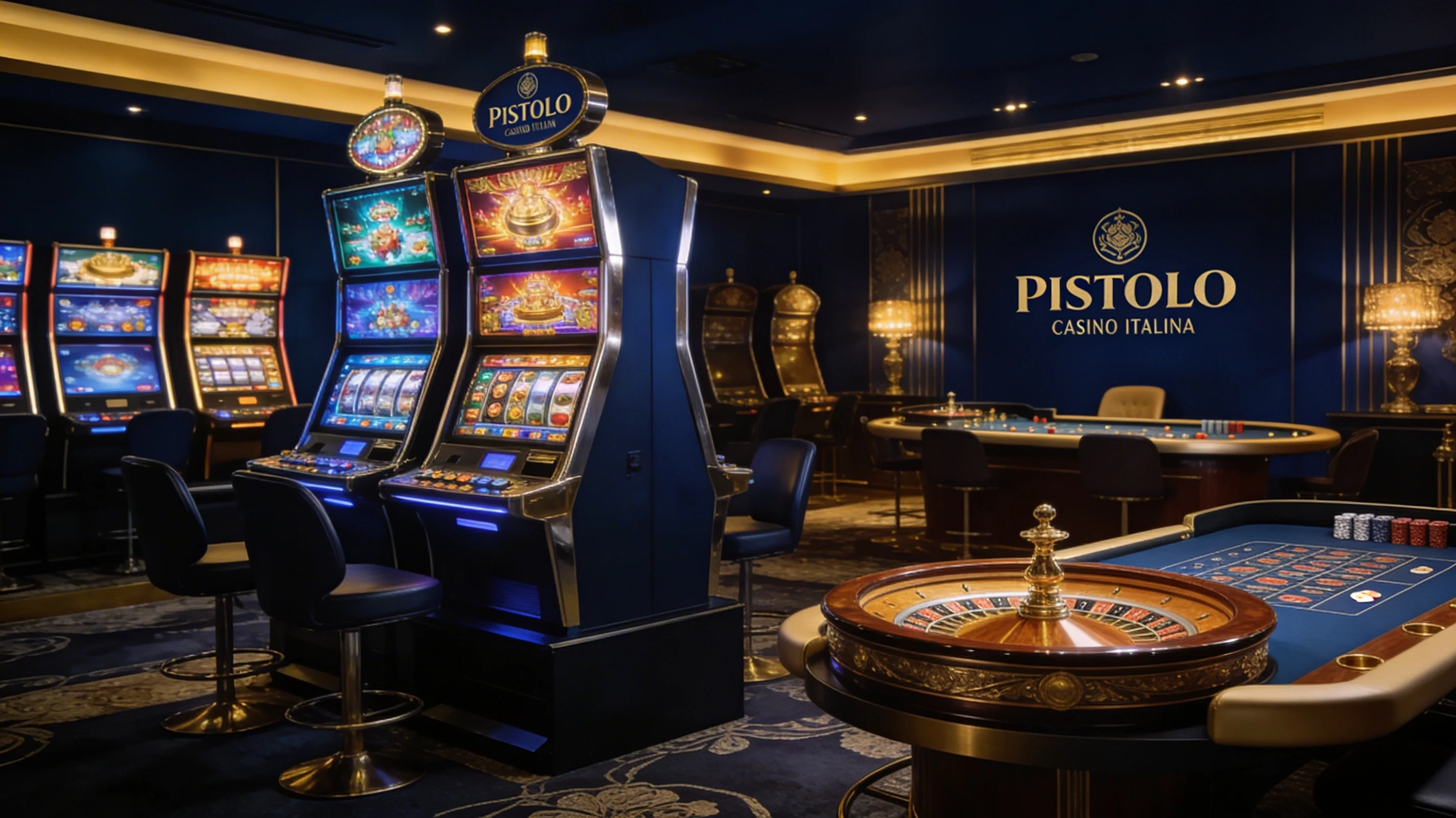 Slot machine e giochi di casino con luci calde